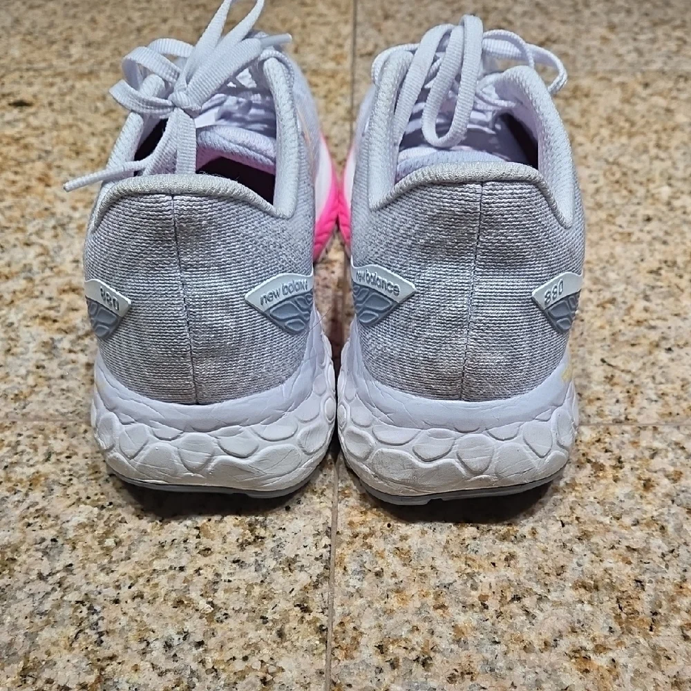 New Balance Women's Athletic Shoes - Gray, Pink, and Orange - Picture 4 of 6